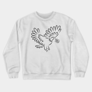 The eagle carries a rose in its beak Crewneck Sweatshirt